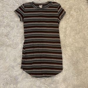 Stripped Multicolored T-Shirt Dress